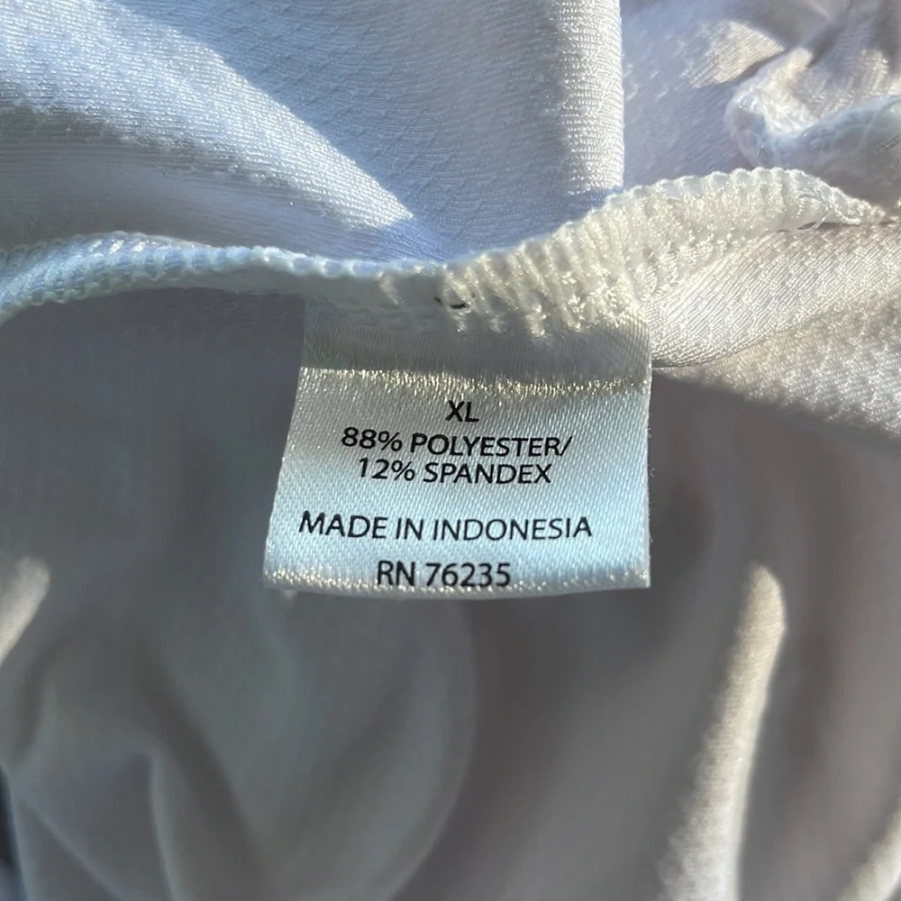 Chubby Mermaids white athletic cropped tennis polo top size XL